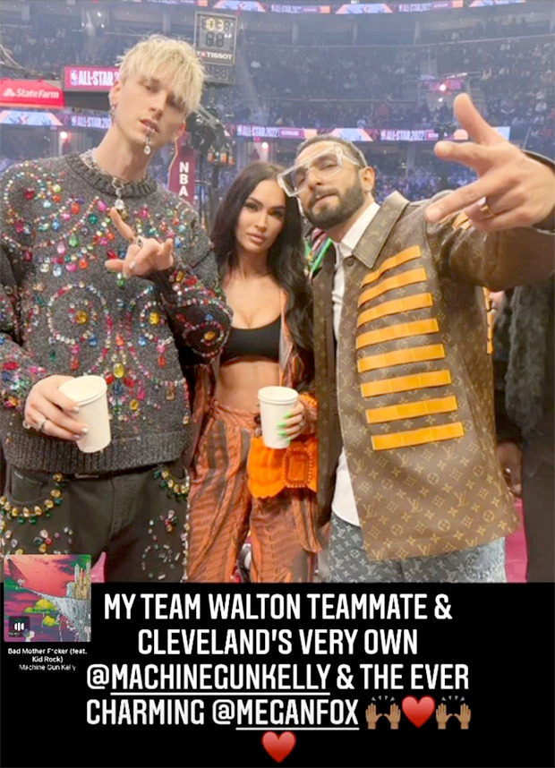 Ranveer Singh shares photos with Machine Gun Kelly, Megan Fox, Bill Murray, Mary J. Blige, Shaquille O'Neal from NBA All-Star Celebrity Game in Cleveland Ranveer Singh shares photos with Machine Gun Kelly, Megan Fox, Bill Murray, Mary J. Blige, Shaquille O'Neal from NBA All-Star Celebrity Game in Cleveland