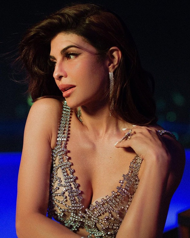 Jacqueline Fernandez strikes a glamorous pose in a crystal
