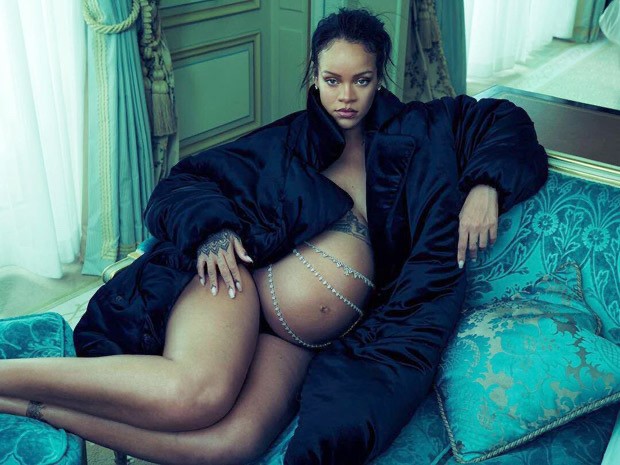 Pregnant Rihanna bares baby bump in new Louis Vuitton campaign