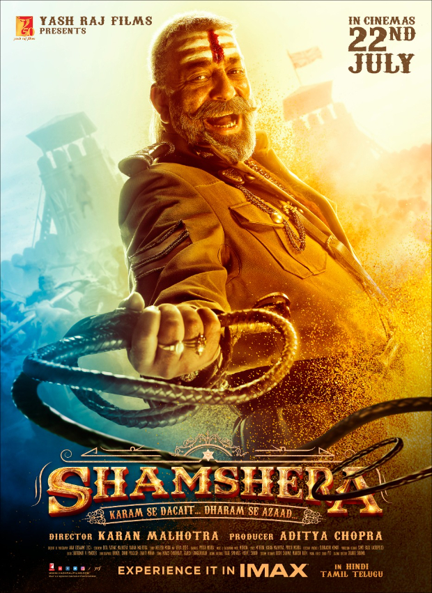 Shamshera First Look: Sanjay Dutt flaunts his evil smile in intriguing  poster of menacing Daroga Shuddh Singh : Bollywood News - Bollywood Hungama