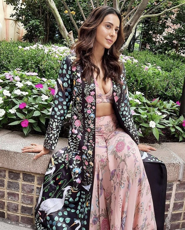 Rakul Preet Singh blooms in a full floral outfit and long shrug Bollywood News Bollywood Hungama