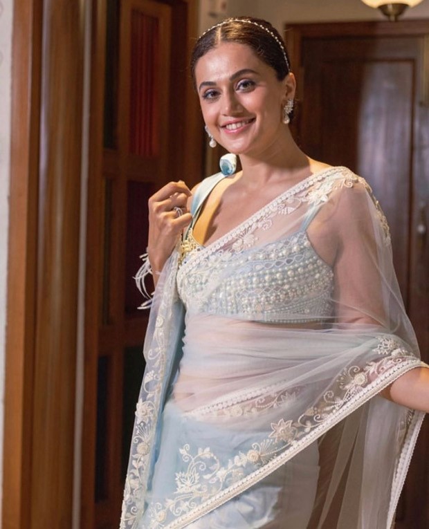 Taapsee Pannu is beauty personified in powder blue saree and