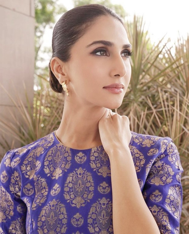 Vaani Kapoor gives major ethnic goals in royal blue palazzo set as she steps out to promote Shamshera 