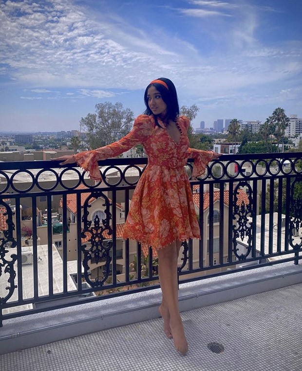 maitreyi ramakrishnan orange dress Never Have I Ever star Maitreyi Ramakrishnan looks cute as a button in  orange floral dress worth Rs.91K for season 3 promotions 91 : Bollywood  News