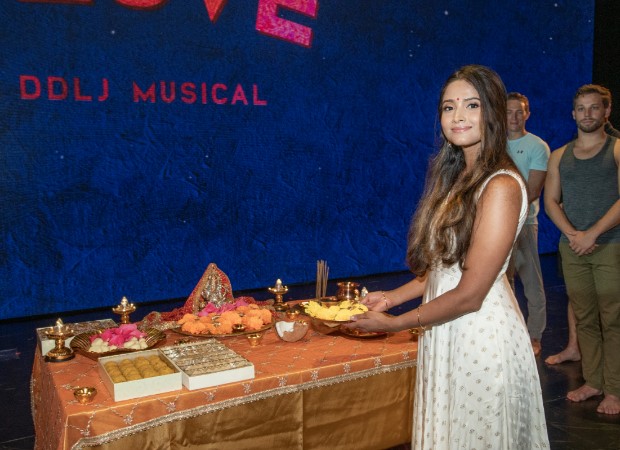 Shoba Narayan, Austin Colby and the entire cast of Aditya Chopra’s Broadway musical DDLJ – Come Fall In Love perform puja before the big opening night, see photos