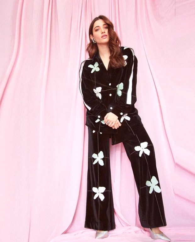 Tamannaah Bhatia keeps it stylish in velvet floral co-ord set at Babli Bouncer trailer launch