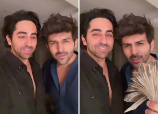 Ayushmann Khurrana mocks Kartik Aaryan after latter wins cash at a party; says ‘Kartik wins money at box office as well as Diwali” Ayushmann Khurrana mocks Kartik Aaryan after latter wins cash at a party; says ‘Kartik wins money at box office as well as Diwali”