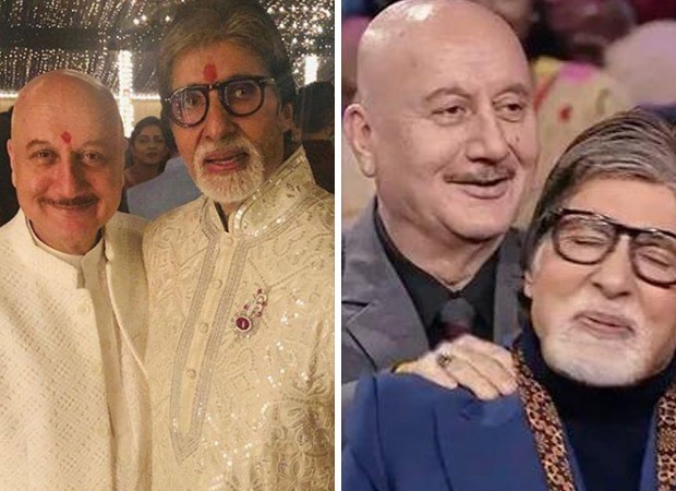Amitabh Bachchan enjoys a massage from Uunchai co-star Anupam Kher on the  sets of KBC 14; watch : Bollywood News - Bollywood Hungama