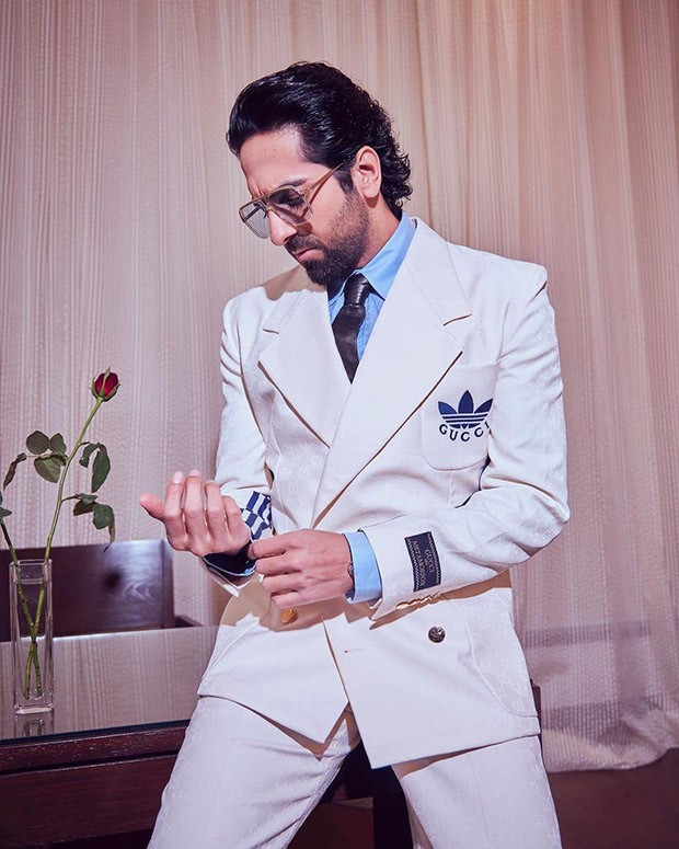 Hacia fuera menta símbolo Ayushmann Khurrana looked dapper in a Gucci X Adidas suit at the evening  soiree with Anna Wintour last evening in Mumbai : Bollywood News -  Bollywood Hungama