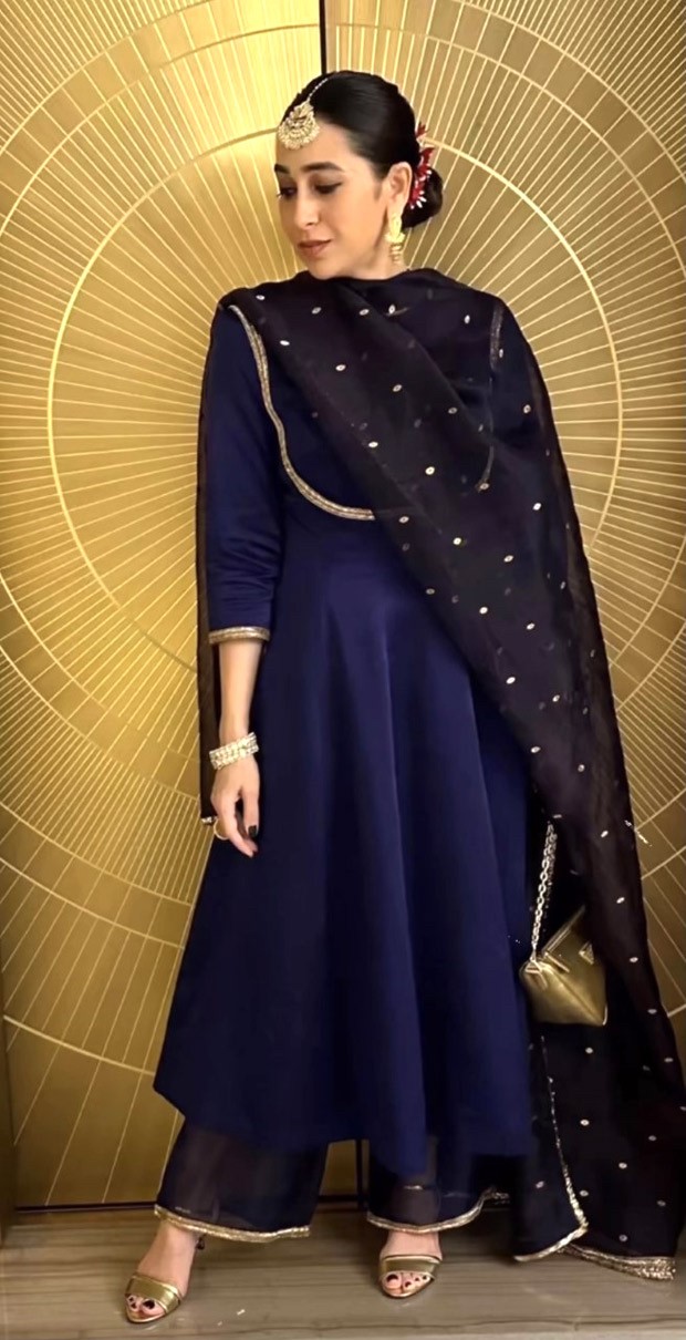 Karisma Kapoor ups the ante for wedding guests in a blue kurta set