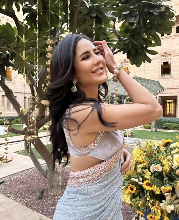 Katrina Kaif’s delightful pictures in an ice blue saree by Manish Malhotra is perfectly tackling our Monday Morning Blues