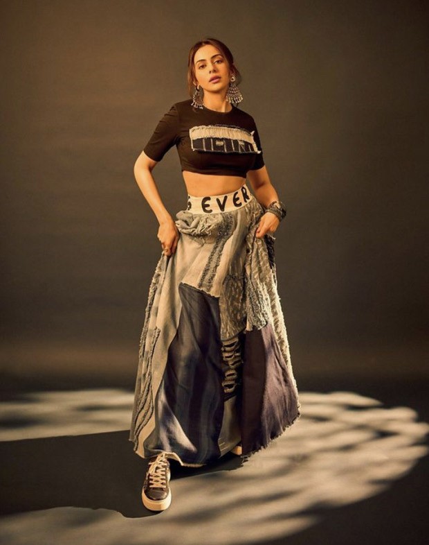 Rakul Preet Singh gives cues on how to nail a denim look with contemporary denim lehenga and crop top 