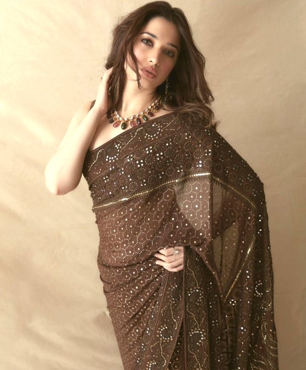 Tamannaah Bhatia stuns in coffee coloured saree paired with a strappy  blouse worth Rs.1.18 Lakh : Bollywood News - Bollywood Hungama