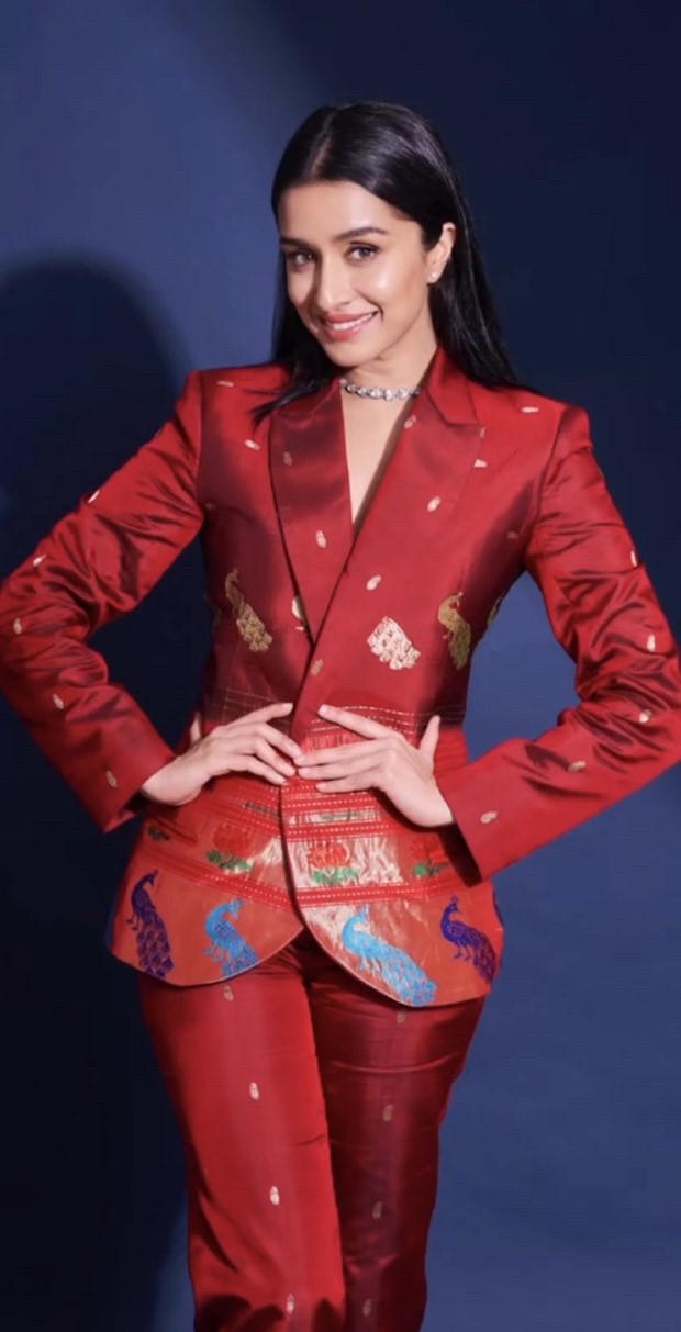 Shraddha Kapoor exudes elegance and glamour in red paithani pantsuit 