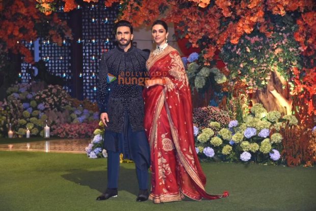ranveer singh engagement dress Deepika Padukone in bright red saree and Ranveer Singh in black bandgala at  Anant Ambani & Radhika Merchant's engagement party is a lesson in couple  dressing for weddings : Bollywood News -