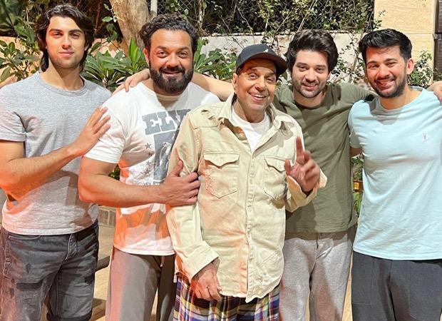 Dharmendra celebrates Lohri with son Bobby Deol as well as grandsons Aryaman, Karan, and Rajveer Deol; Sunny Deol reacts
