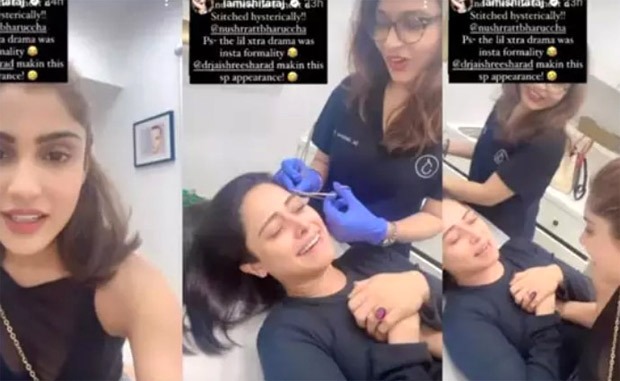 Nushrratt Bharuccha gets cut while performing an action sequence; Ishita Raj shares a hilarious video