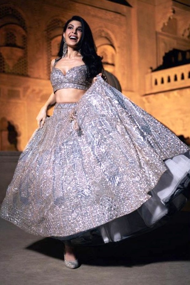 Jacqueline Fernandez is a sight of ethnic bliss in a stunning silver lehenga for her latest song 3