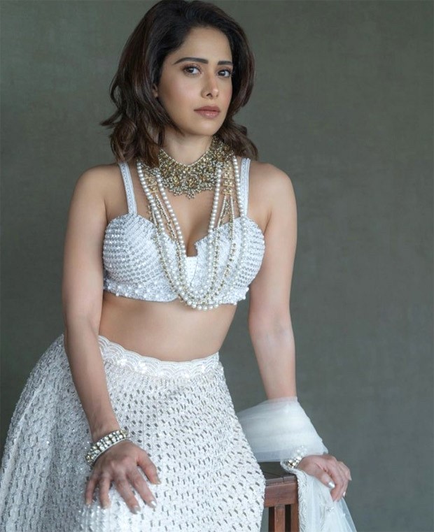 Nushrratt Bharuccha, wearing an ivory lehenga, epitomises ethnic beauty and grace