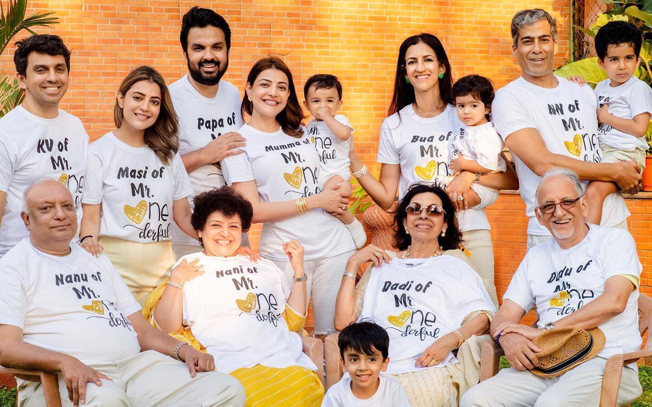Telugu Heroine Kajal Sex - Kajal Aggarwal poses with 'La Familia' in matching tees as she rings in her  son Neil's first birthday : Bollywood News - Bollywood Hungama