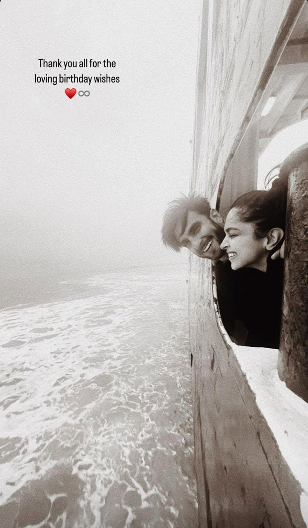 Ranveer Singh shares romantic photo with Deepika Padukone as he appreciates birthday love on social media