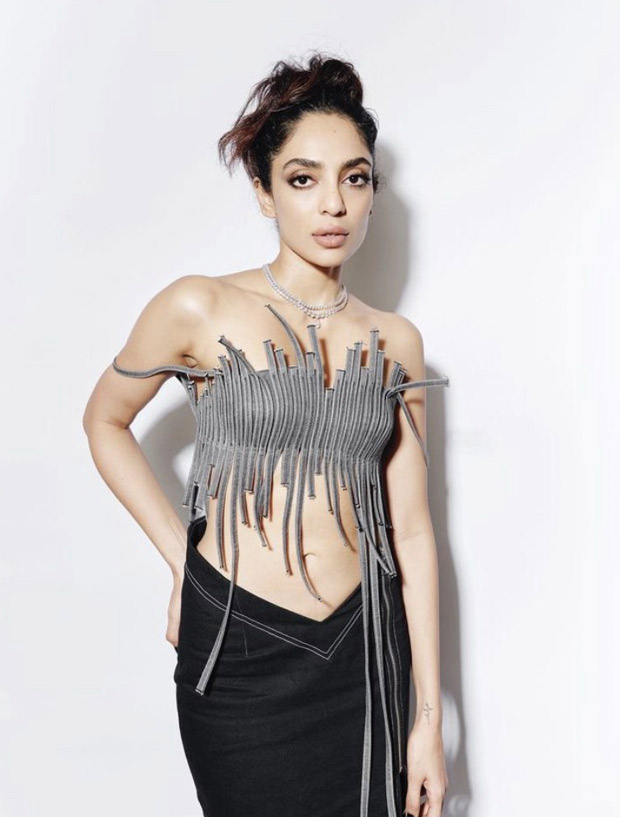 Sobhita Dhulipala is setting new benchmarks for red-carpet style in grey fringe denim bralette and the drop waist black denim skirt