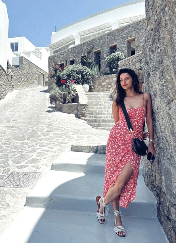 Tripti Dimri relishes the spellbinding beauty of Greece in a gorgeous red floral maxi dress