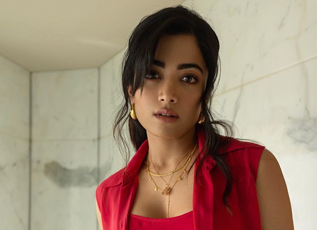 open lace back dress Rashmika Mandanna in crimson ember  Papa Don't Preach