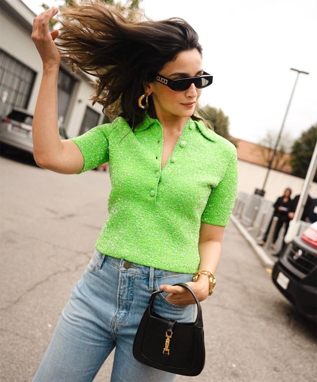 Alia Bhatt s choice of a neon green top at Gucci s SS24 show
