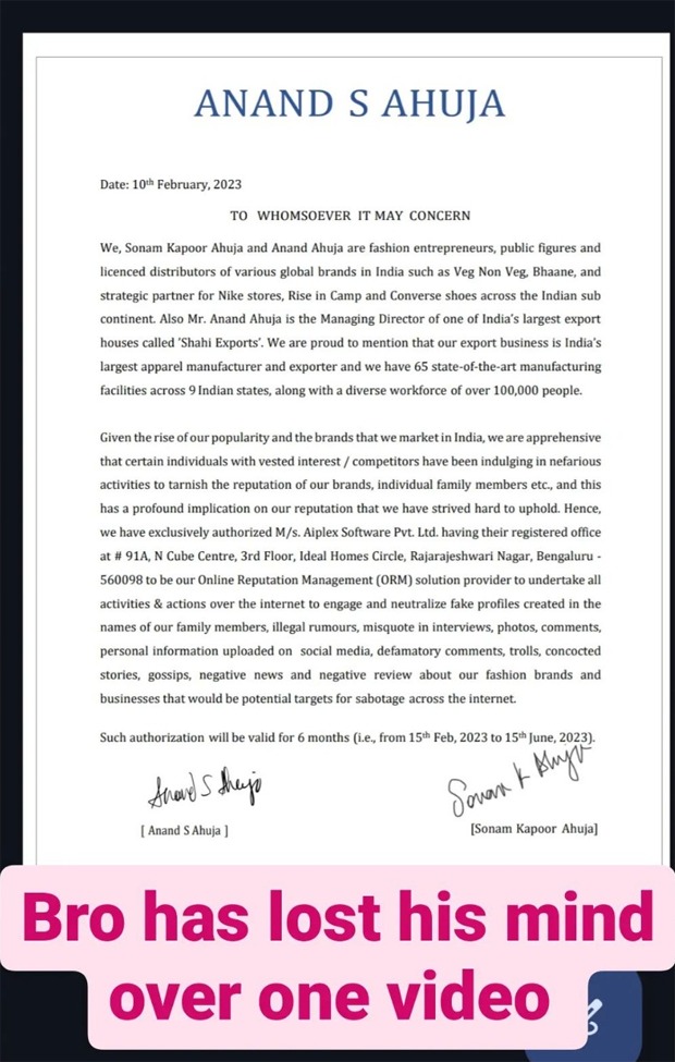 YouTuber claims receipt of legal notice from Anand Ahuja over Sonam Kapoor roast video