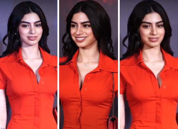 khushi kapoor red dress Khushi Kapoor looks absolutely GORGEOUS in red dress at her film Loveyapa's screening #khushikapoor