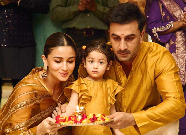 Alia Bhatt, Ranbir Kapoor, and daughter Raha twin in gold for Diwali puja,  see pics : Bollywood News - Bollywood Hungama