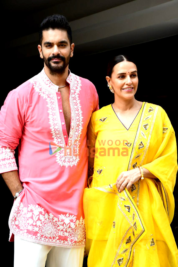 Photos: Neha Dhupia and Angad Bedi celebrate Diwali with media