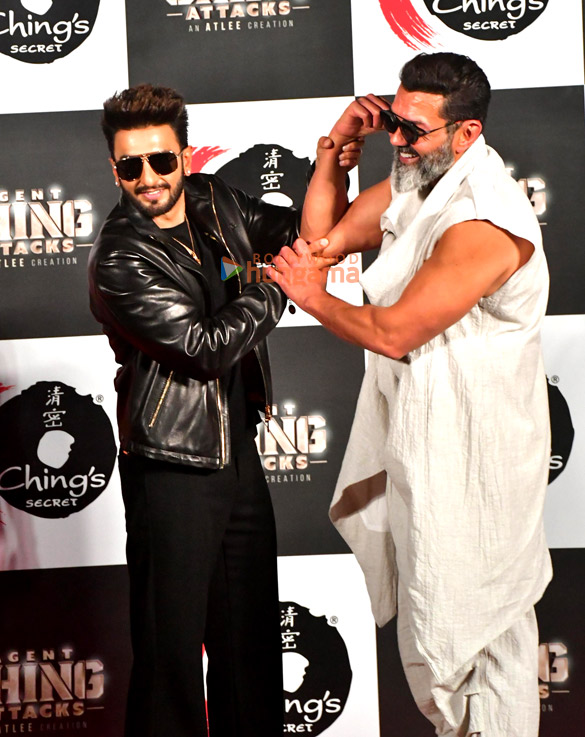 Photos: Ranveer Singh, Bobby Deol, Atlee and Sreeleela attend the launch of Ching's Desi Chinese advertisement
