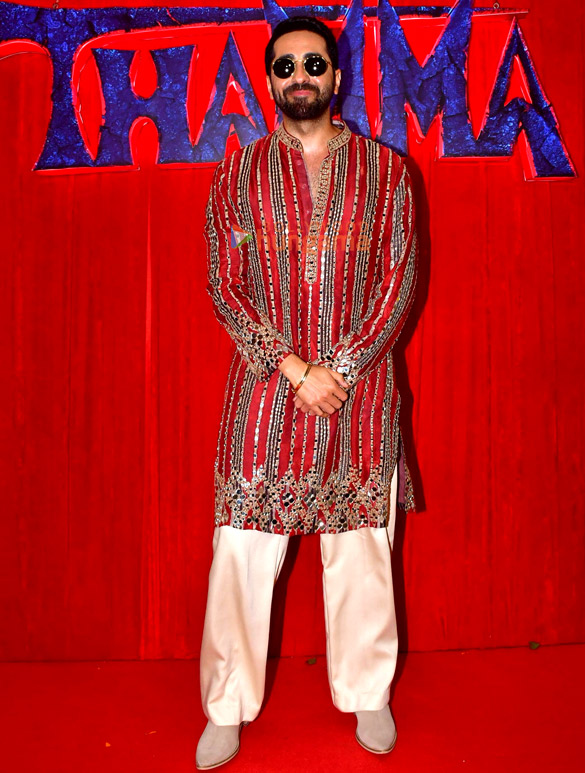 Photos: Rashmika Mandanna, Ayushmann Khurrana and others snapped promoting Thamma in Mumbai