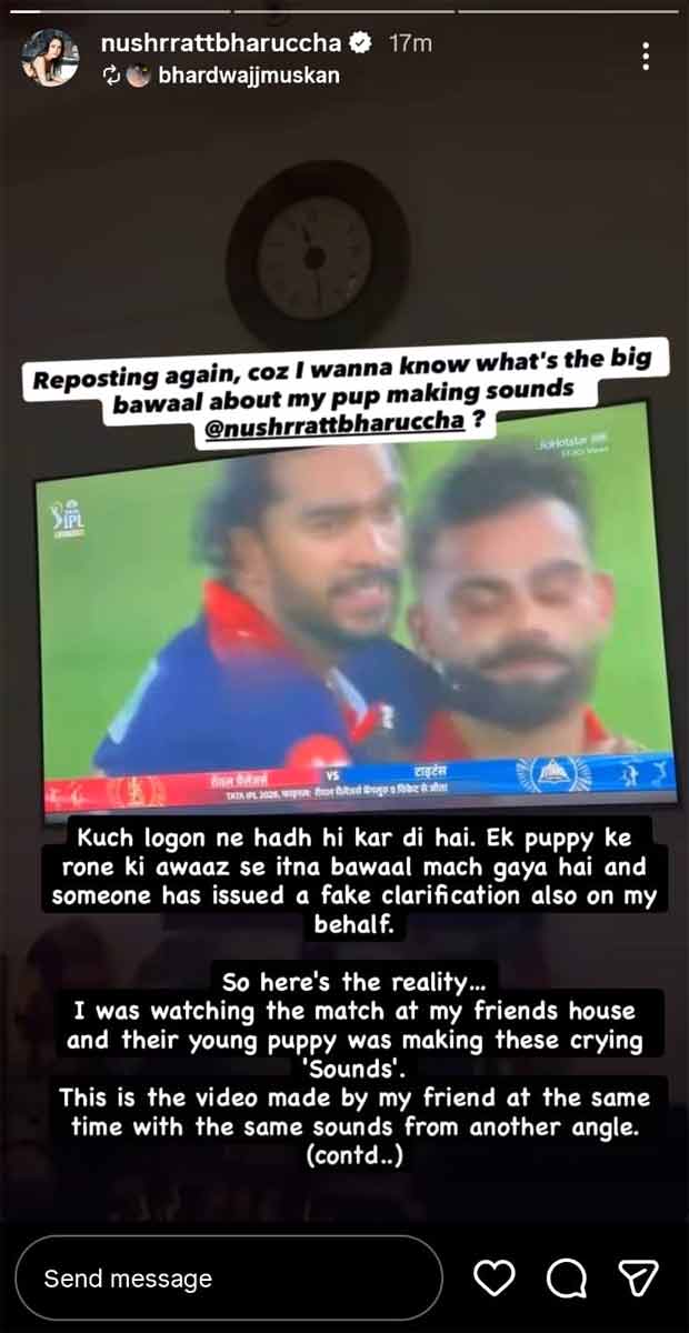 Nushrratt Bharuccha breaks silence on viral IPL victory video controversy; clarifies ‘moaning’ claims with proof
