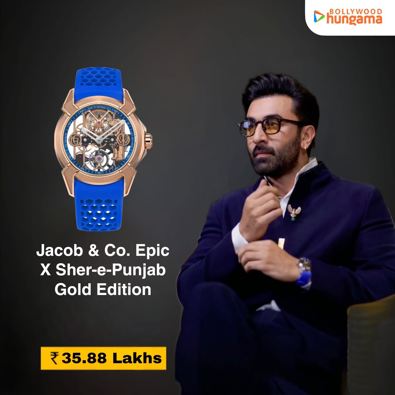 Ranbir Kapoor pairs a midnight-blue bandhgala with a Rs. 35.88 lakhs Jacob & Co. watch at Ramayana event in Hyderabad